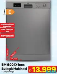 SEG BM 6001X INOX BULAŞIK MAKİNESİ 6 PROGRAMLI fiyat ve kampanya bilgisi